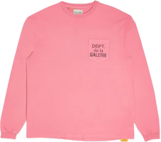 Gallery Dept Dept De La Galerie Pink Long Sleeve Pocket Tee for Men FRP1158 Gallery Dept Dept De La Galerie Pink Long Sleeve Pocket Tee for Men FRP1158