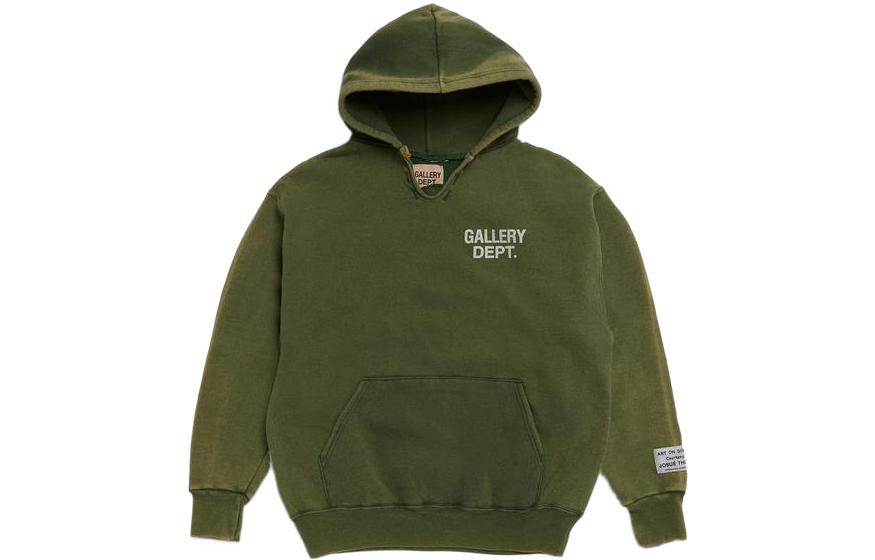 Gallery Dept Distressed Long-Sleeve Hoodie Green Unisex GD-SS21-057