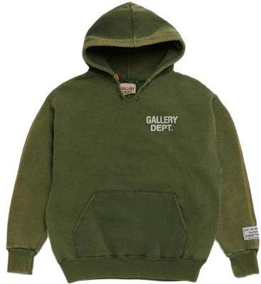 Gallery Dept Distressed Long-Sleeve Hoodie Green Unisex GD-SS21-057 Buy Gallery Dept Distressed Long-Sleeve Hoodie Green Unisex GD-SS21-057