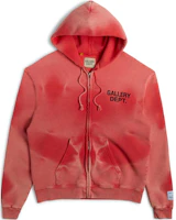 Gallery Dept Faded Logo Print Drawstring Hoodie Jacket Red () SFZH-2050-RED Gallery Dept Faded Logo Print Drawstring Hoodie Jacket Red () SFZH-2050-RED