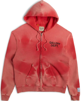 Gallery Dept Faded Logo Print Drawstring Hoodie Jacket Red () SFZH-2050-RED Buy Gallery Dept Faded Logo Print Drawstring Hoodie Jacket Red () SFZH-2050-RED