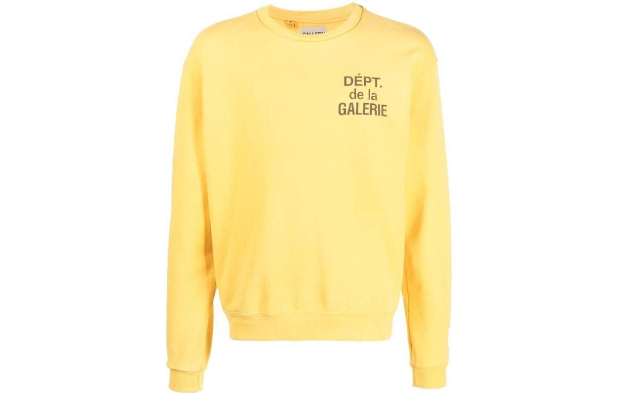 Gallery Dept FW22 Yellow Double-Sided Letter Print Pullover Sweatshirt Unisex ATK2345YLLW