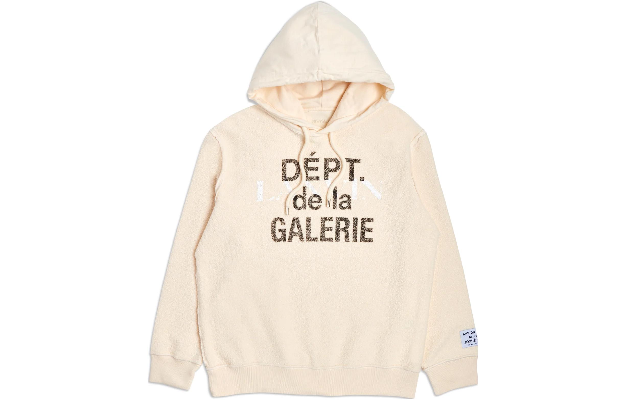 Gallery Dept FW23 Cream Alphabet Print Hoodie Unisex Pullover Long Sleeve RW-HOG003-CREM-M