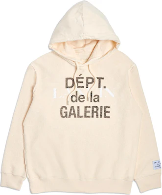 Gallery Dept FW23 Cream Alphabet Print Hoodie Unisex Pullover Long Sleeve RW-HOG003-CREM-M Buy Gallery Dept FW23 Cream Alphabet Print Hoodie Unisex Pullover Long Sleeve RW-HOG003-CREM-M