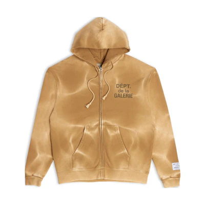Gallery Dept FW23 Gold Letter Print Hoodie Unisex Pullover Long Sleeve FZH-2059-TAN-M