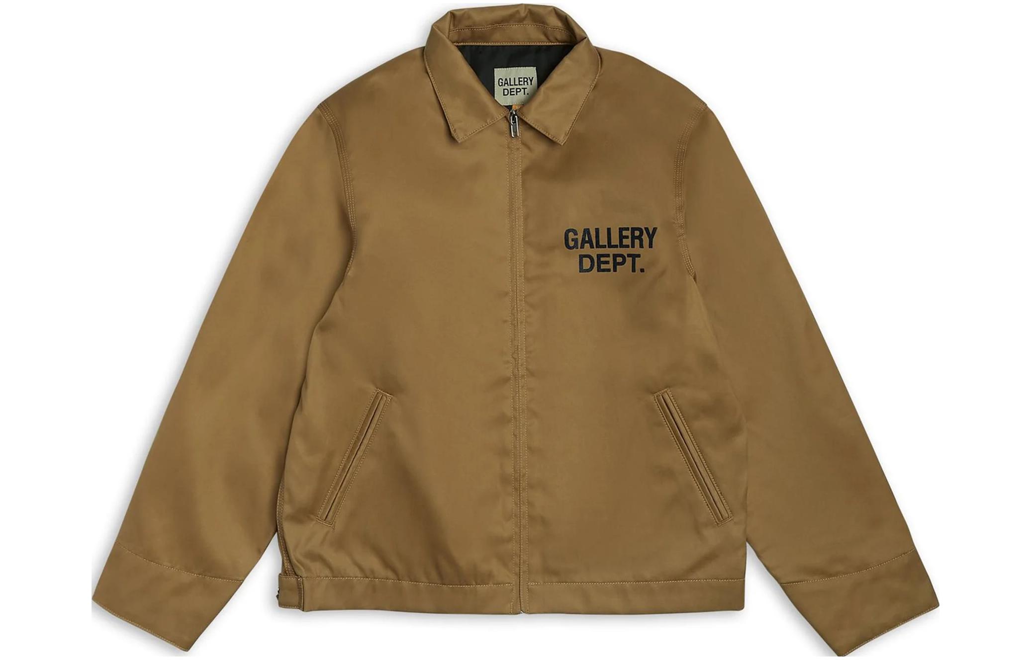 Gallery Dept FW23 Letter Print Collared Long Sleeve Jacket Brown Unisex MJK-60071-M