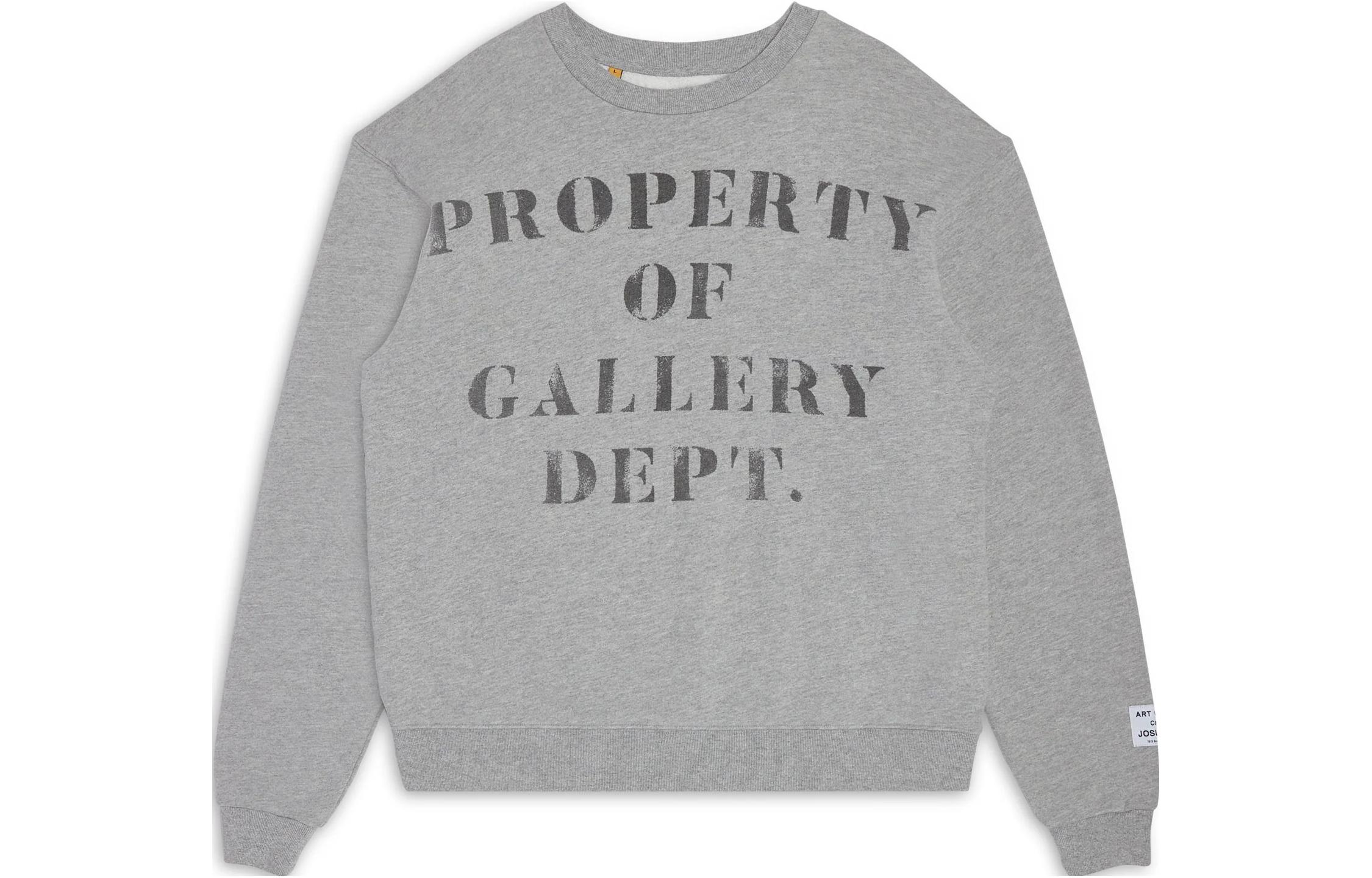 Gallery Dept FW23 Letter Print Crewneck Sweatshirt Unisex Gray POGD-50015-HGRY-M