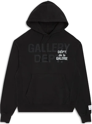 Gallery Dept FW23 Letter Print Pullover Hoodie Black Long Sleeve GDLH-50008-BLCK Buy Gallery Dept FW23 Letter Print Pullover Hoodie Black Long Sleeve GDLH-50008-BLCK