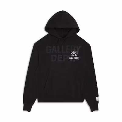 Gallery Dept FW23 Letter Print Pullover Hoodie Black Long Sleeve GDLH-50008-BLCK