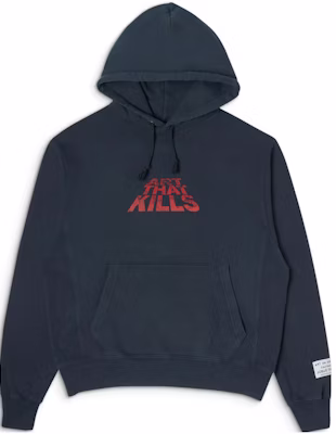 Gallery Dept FW23 Navy Blue Letter Print Unisex Hoodie Sweatshirt ATKS-2010-NAVY-M Buy Gallery Dept FW23 Navy Blue Letter Print Unisex Hoodie Sweatshirt ATKS-2010-NAVY-M