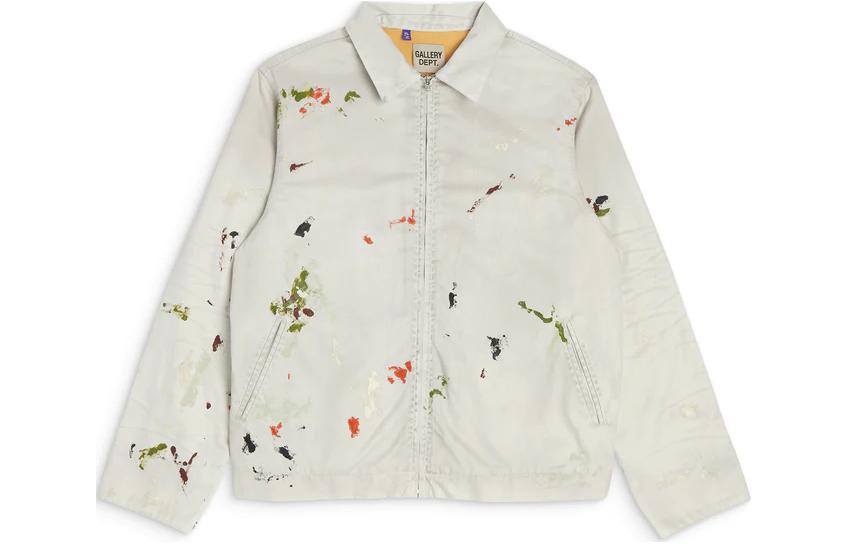 Gallery Dept Graffiti Zip-Up Collar Jacket Unisex White MJKP-60030-AWHT-M