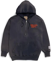 Gallery Dept Half-Zip Hoodie Navy Blue Unisex Pullover with Print GD-SS21-060 Gallery Dept Half-Zip Hoodie Navy Blue Unisex Pullover with Print GD-SS21-060