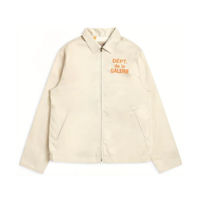 Gallery Dept Letter Collar Zip-Up Casual Jacket Unisex MFJK-6071-CREM