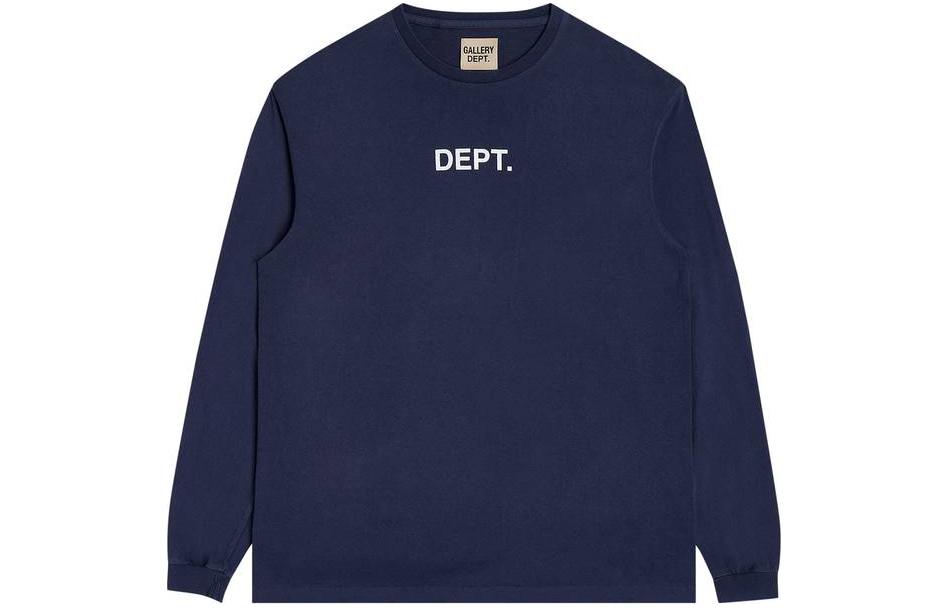 Gallery Dept Letter Print Loose Crewneck Sweatshirt Navy Blue DT-1110-NAVY
