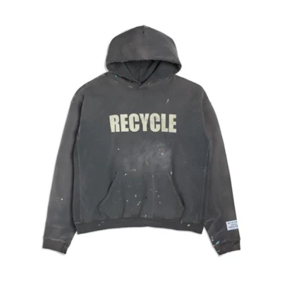 Gallery Dept Letter Print Pullover Hoodie Grey () RE90-2000-WBLK