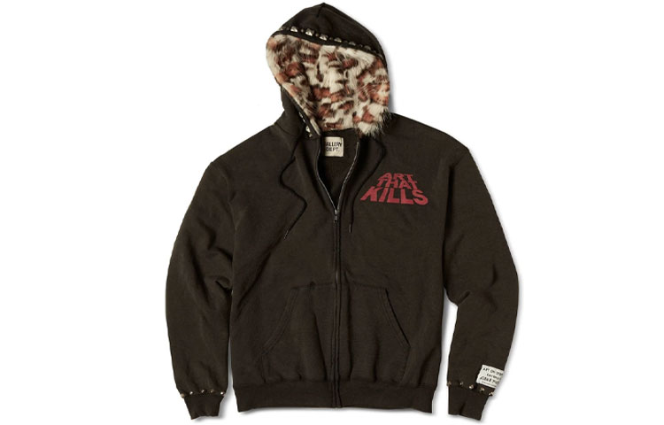 Gallery Dept Letter Print Zip Hoodie Unisex Black GD-SS21-080