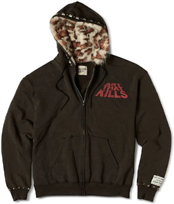 Gallery Dept Letter Print Zip Hoodie Unisex Black GD-SS21-080 Buy Gallery Dept Letter Print Zip Hoodie Unisex Black GD-SS21-080