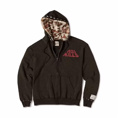 Gallery Dept Letter Print Zip Hoodie Unisex Black GD-SS21-080