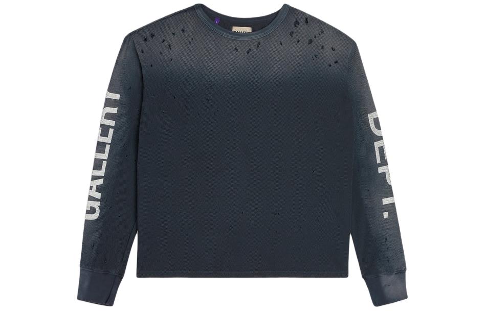 Gallery Dept Logo Crewneck Pullover Sweatshirt Unisex Black Long Sleeve URC-1101-BLCK