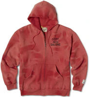 Gallery Dept Logo Print Zip-Up Hoodie Jacket Unisex Red GD-SS21-020 Gallery Dept Logo Print Zip-Up Hoodie Jacket Unisex Red GD-SS21-020