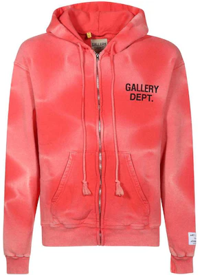 Gallery Dept Logo Print Zip Hoodie Light Pink SFFZH2050REDWASH Buy Gallery Dept Logo Print Zip Hoodie Light Pink SFFZH2050REDWASH