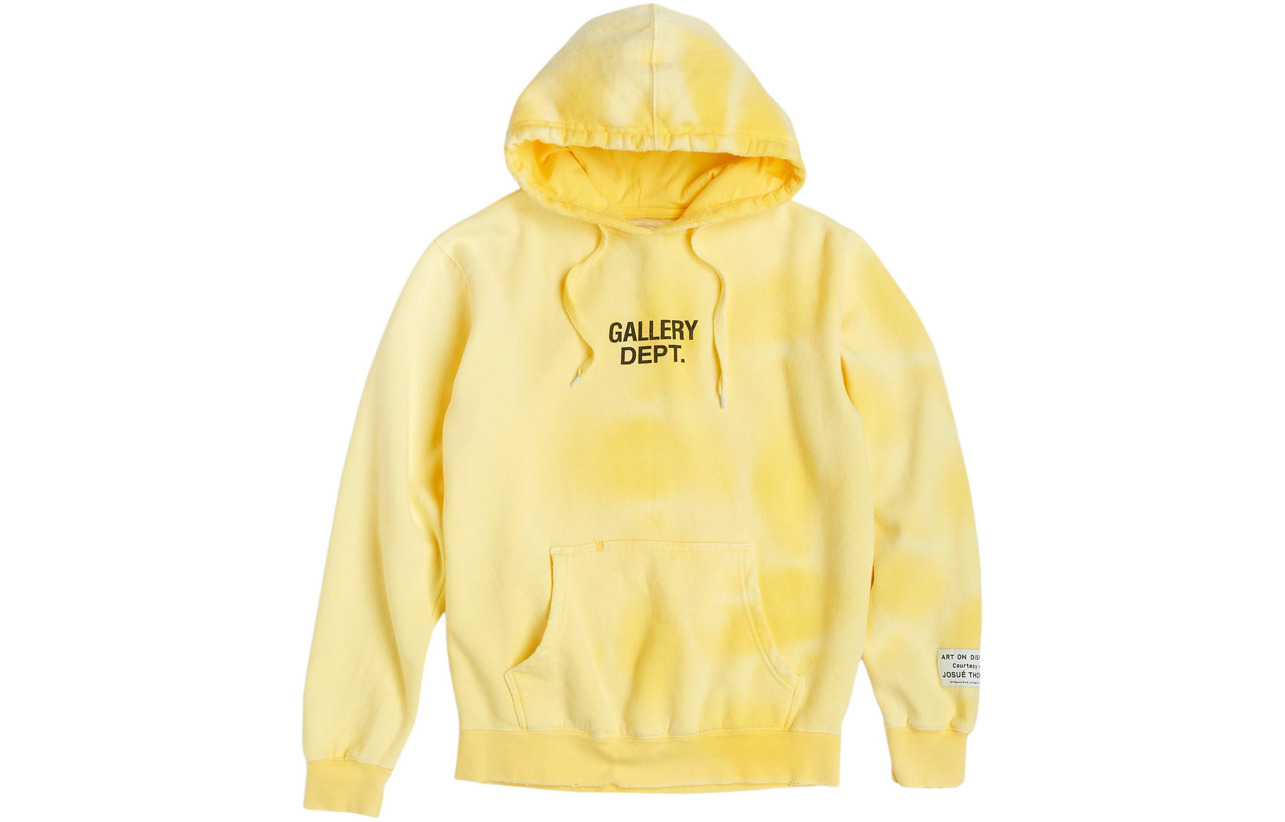 Gallery Dept Pullover Letter Long Sleeve Pocket Sweatshirt Unisex Yellow CL-2045SF-YLLW