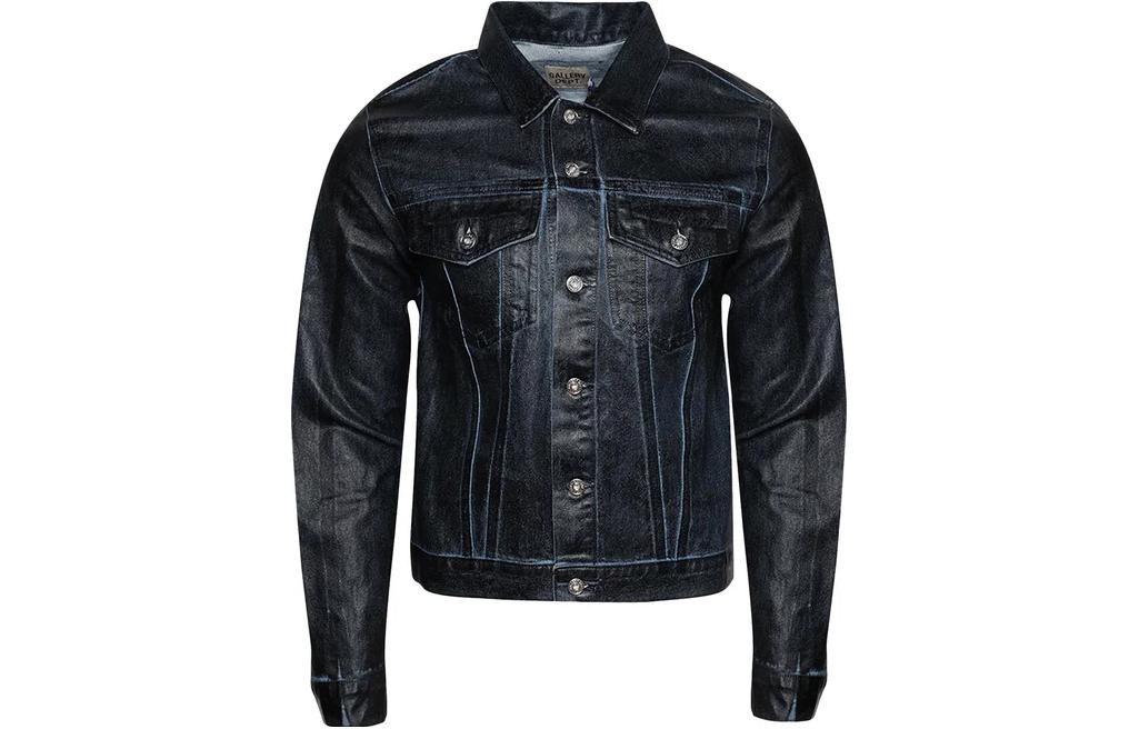 Gallery Dept Solid Black Point Collar Button-Up Jacket Men’s Black ADJ6-000BLAC