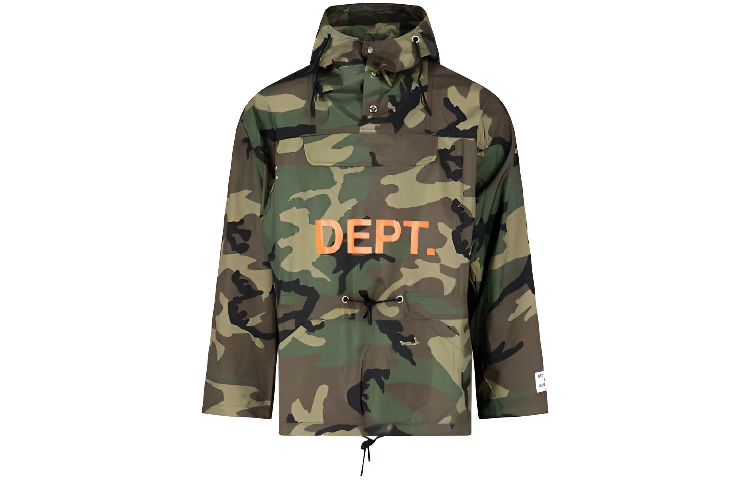 Gallery Dept SS22 Camo Letter Hoodie Jacket Green RA6064MCAM