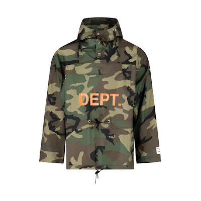 Gallery Dept SS22 Camo Letter Hoodie Jacket Green RA6064MCAM