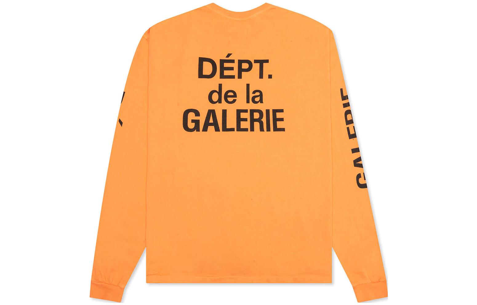 Gallery Dept SS22 Logo Print Crewneck Long Sleeve Sweatshirt Orange Unisex FR1165ORAN