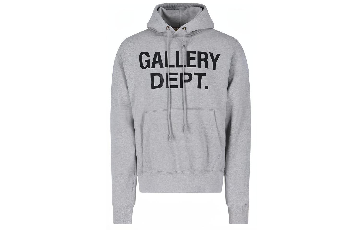 Gallery Dept SS22 Logo Print Pullover Hoodie Grey Mens ENL2020HGRY