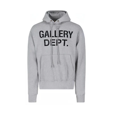 Gallery Dept SS22 Logo Print Pullover Hoodie Grey Mens ENL2020HGRY