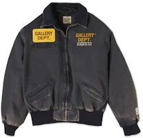 Gallery Dept SS22 Washed Letter Print Navy Blue Workwear Jacket Men GD-SS22-069 Gallery Dept SS22 Washed Letter Print Navy Blue Workwear Jacket Men GD-SS22-069
