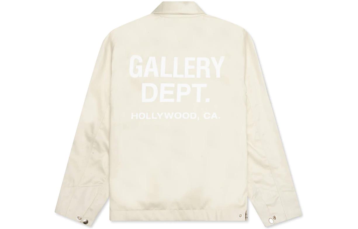 Gallery Dept SS22 White Logo Print Long Sleeve Jacket Casual Outerwear MJK60030WHTE