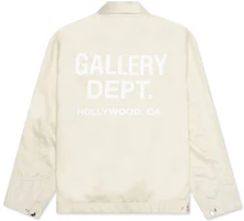 Gallery Dept SS22 White Logo Print Long Sleeve Jacket Casual Outerwear MJK60030WHTE Gallery Dept SS22 White Logo Print Long Sleeve Jacket Casual Outerwear MJK60030WHTE