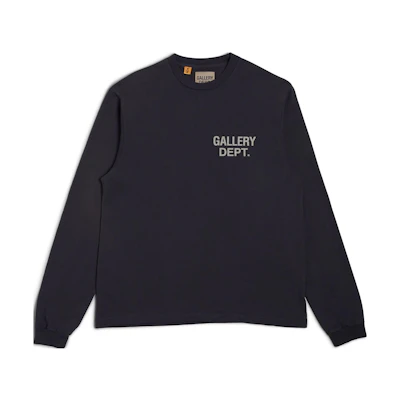 Gallery Dept SS23 Black Long Sleeve Sweatshirt with Chest Letter Print SS1100BLCK
