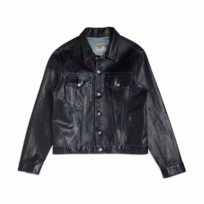 Gallery Dept SS23 Black Solid Color Button-Up Collar Jacket for Men ADJ6000BLCK