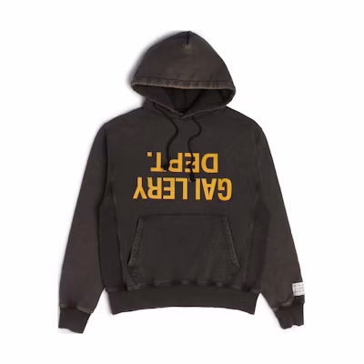 Gallery Dept SS23 Brown Black Logo Print Pullover Hoodie ENU-2000-BLCK