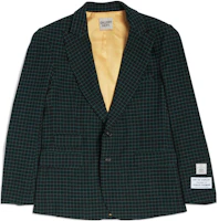 Gallery Dept SS23 Green Plaid Detail Two-Button Blazer Jacket for Men TSC-6000-BKGR Gallery Dept SS23 Green Plaid Detail Two-Button Blazer Jacket for Men TSC-6000-BKGR