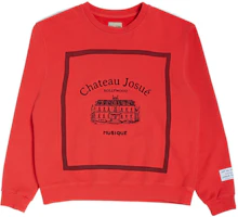 Gallery Dept SS23 Red Crewneck Sweatshirt with Architectural Graphic Print MSQ-2050-RED Gallery Dept SS23 Red Crewneck Sweatshirt with Architectural Graphic Print MSQ-2050-RED