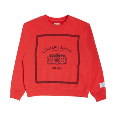 Gallery Dept SS23 Red Crewneck Sweatshirt with Architectural Graphic Print MSQ-2050-RED
