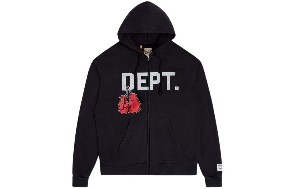 Gallery Dept SS24 Black Zip-Up Hoodie with Letter Print Unisex DGH-2061-VBLK-M-XS