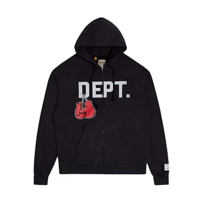 Gallery Dept SS24 Black Zip-Up Hoodie with Letter Print Unisex DGH-2061-VBLK-M-XS