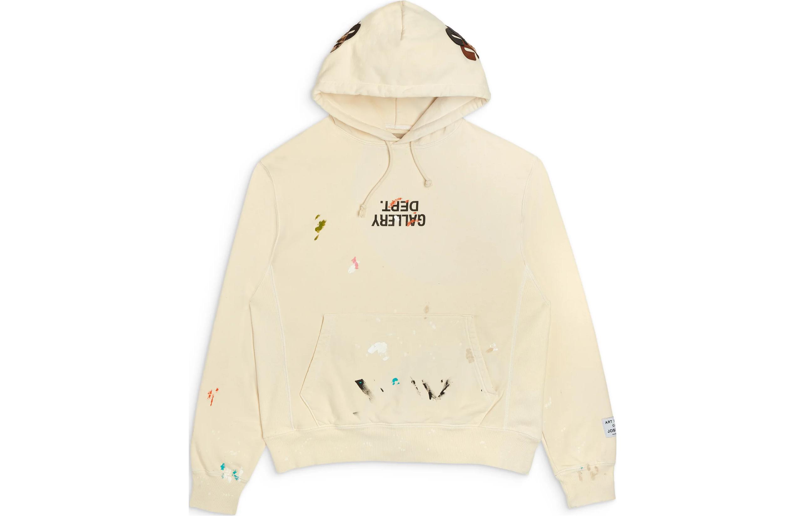 Gallery Dept SS24 Cream Appliqué Logo Unisex Hoodie ENU-2030R-WHTE