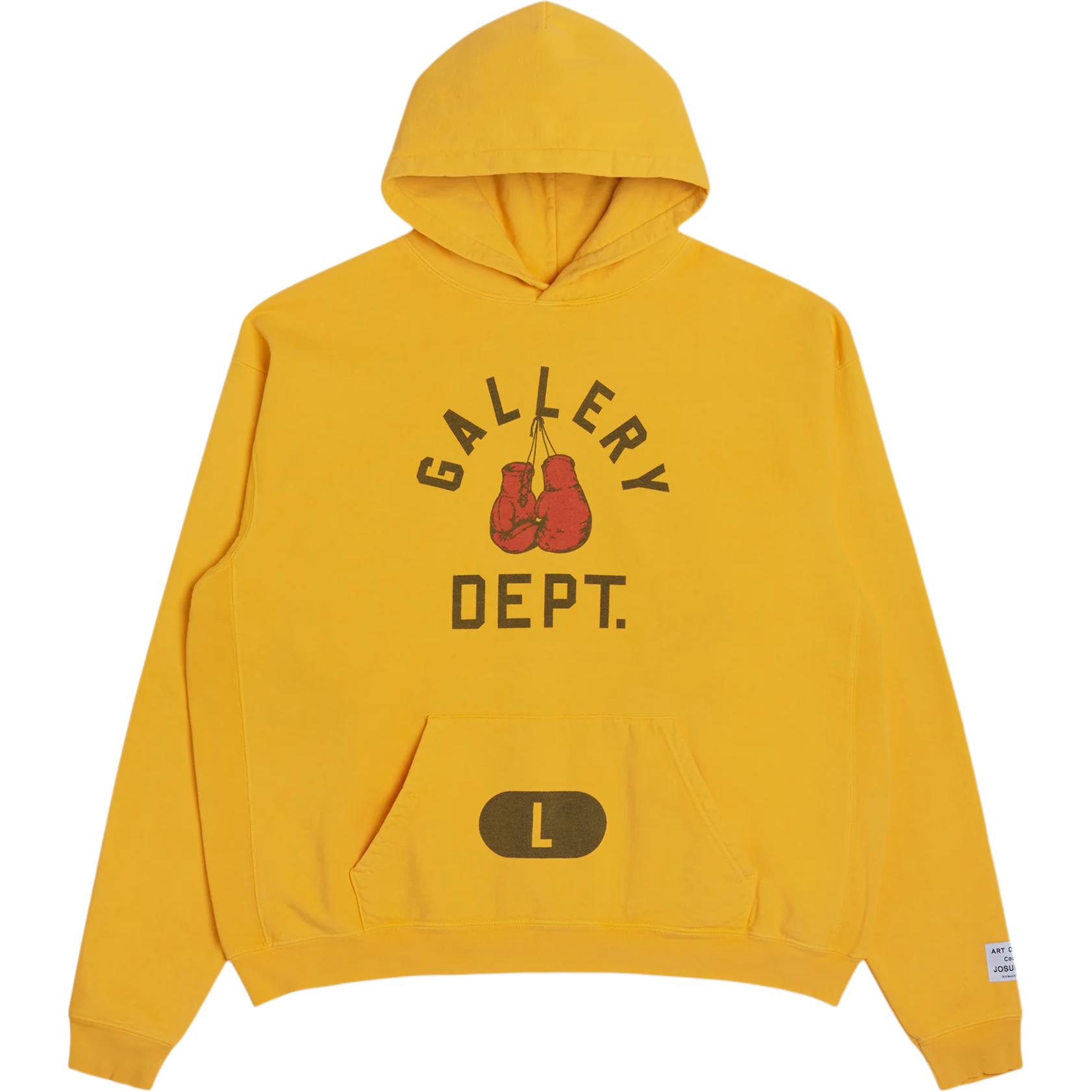 Gallery Dept SS24 Yellow Graphic Hoodie Pullover Long Sleeve BMH-50012-GLYW