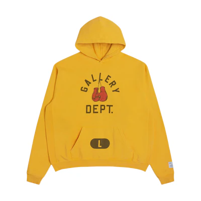Gallery Dept SS24 Yellow Graphic Hoodie Pullover Long Sleeve BMH-50012-GLYW