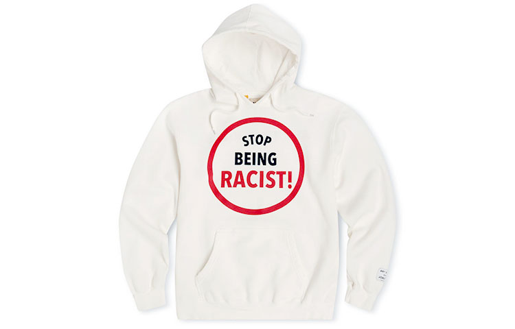 Gallery Dept Stop Being Racist Reversible Hoodie White Mens Pullover Sweatshirt GD-SS21-101