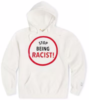 Gallery Dept Stop Being Racist Reversible Hoodie White Mens Pullover Sweatshirt GD-SS21-101 Gallery Dept Stop Being Racist Reversible Hoodie White Mens Pullover Sweatshirt GD-SS21-101