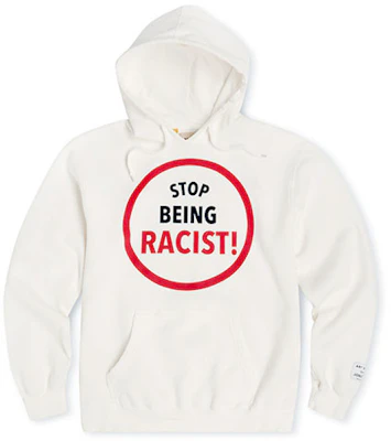 Gallery Dept Stop Being Racist Reversible Hoodie White Mens Pullover Sweatshirt GD-SS21-101 Buy Gallery Dept Stop Being Racist Reversible Hoodie White Mens Pullover Sweatshirt GD-SS21-101