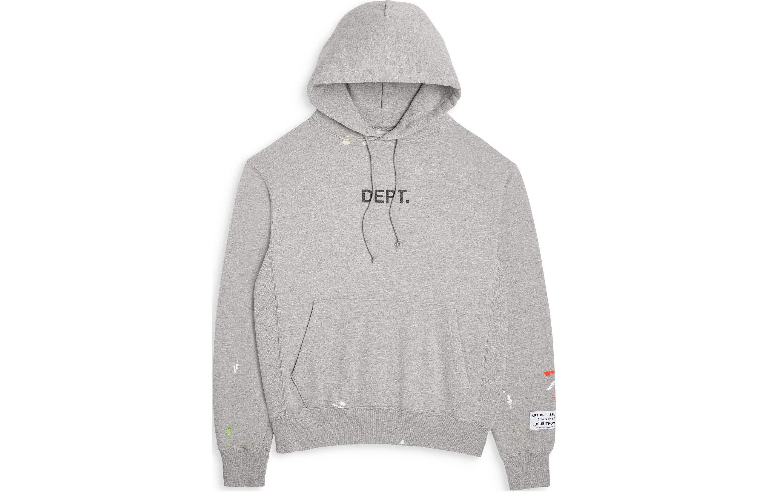 Gallery Dept Unisex Gray Hoodie with Letter Print Long Sleeves DT-2020R-HGRY